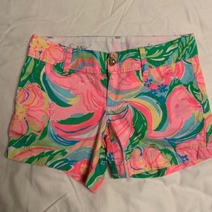 Lilly Pulitzer Callahan Neon Pink Shorts, Size 0